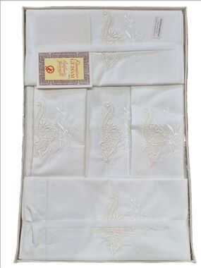 Vintage Italian Ricamificio GIUSAM "Cinzia" 100% Pure Cotton Embroidered Bedding